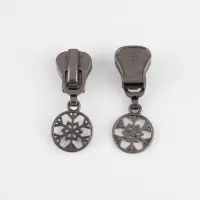 Бегунок для молнии &laquo;Трактор&raquo;, №8, &laquo;Снежинка&raquo;, 10 шт., цвет чёрный никель