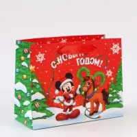 Пакет подарочный «С Новым годом!», Микки Маус и его друзья,  MS 23 × 18 × 10 см