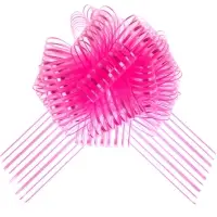 Подарочный бант - шар №10 &laquo;Полоски&raquo;, ярко - розовый, для упаковки подарков