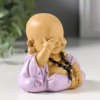 Сувенир полистоун "Маленький хотей в сиреневом одеянии - не вижу" 6,7х9,5х8 см