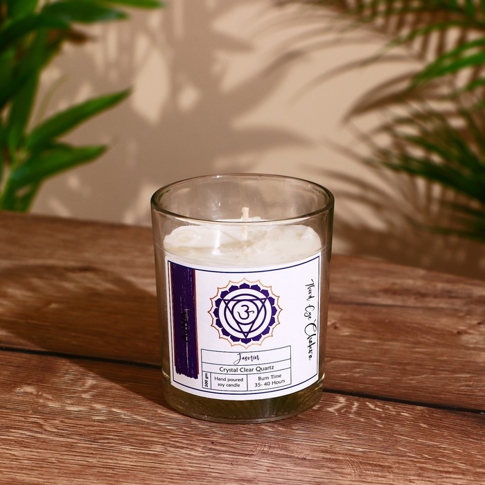 Свеча соевая  Свеча соевая "7 чакр" с кристаллами, 200 гр, Аджиа