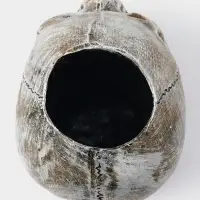 Ёршик для унитаза с подставкой &laquo;Череп&raquo;, стальная ручка, 16&times;15&times;22 см, белый