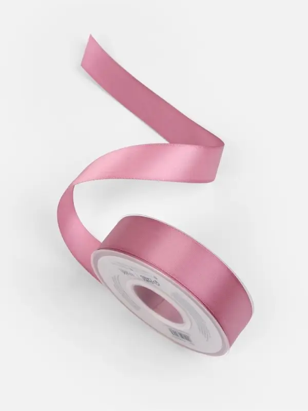 Лента атласная TEIRA, двухсторонняя, 25 мм, 25&plusmn;1 м, розовая №165