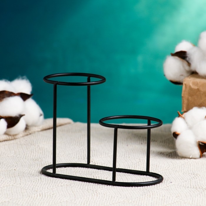 Набор кашпо  Набор кашпо "Дуэт" белое, на подставке, 12,5х11см