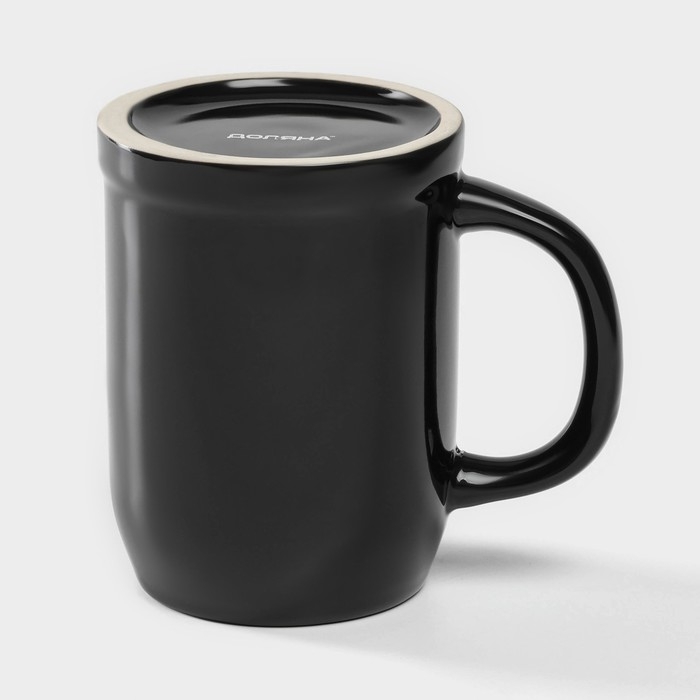 Кружка пивная керамическая Доляна, 500 мл, 15&times;10,3&times;14 см, цвет чёрный