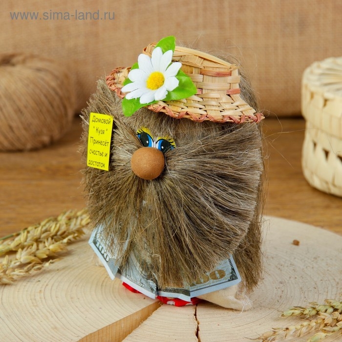 Оберег «Домовой Кузя с долларами», микс Оберег «Домовой Кузя с долларами», микс