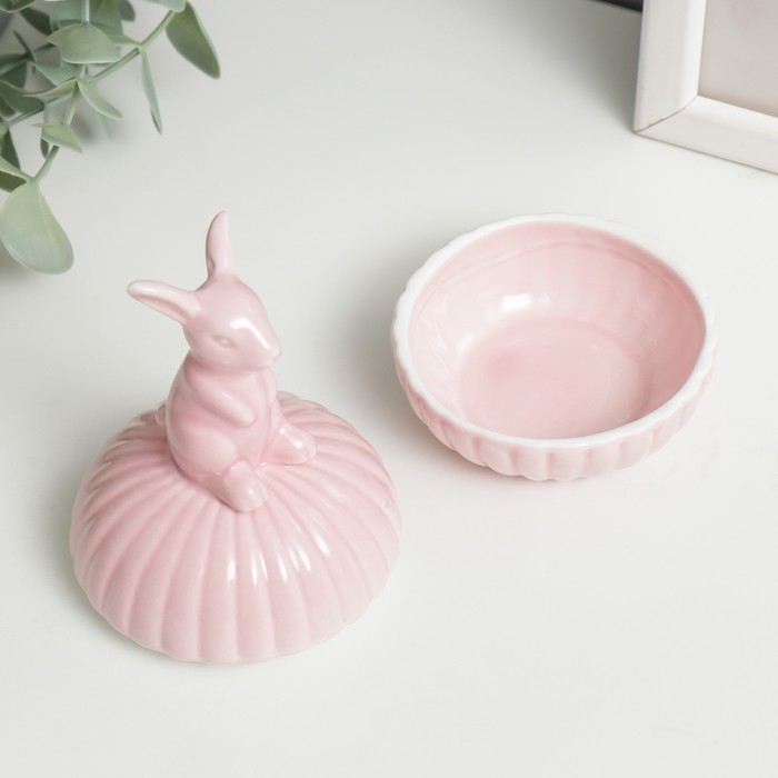 Шкатулка керамика "Зайчик" МИКС 10,5х7,4х7,4 см