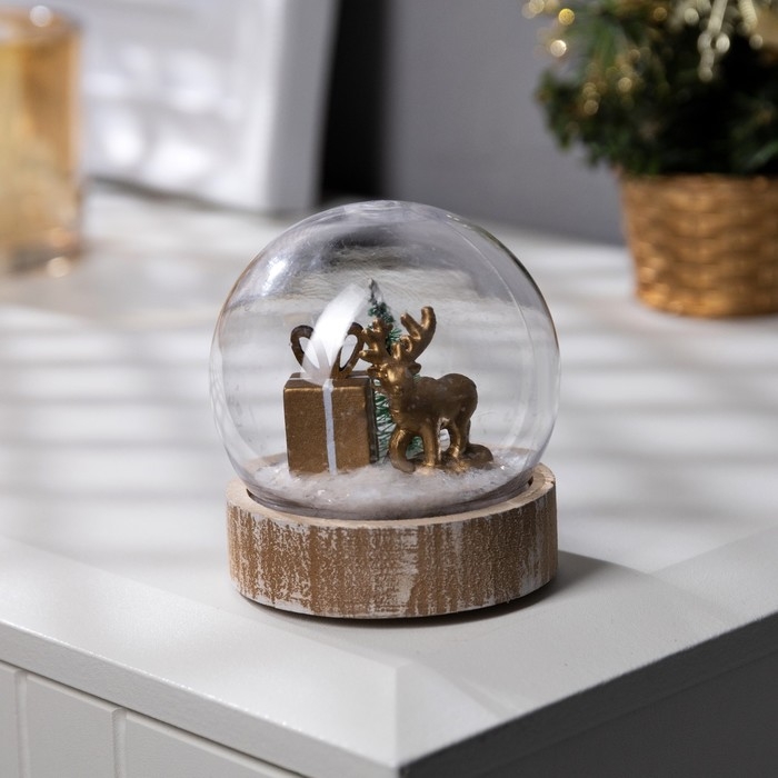 Светодиодная фигура «Шар с оленем» 8 × 8.5 × 8 см, дерево, пластик, батарейки AG13х3 (в комплекте), свечение тёплое белое Светодиодная фигура «Шар с оленем» 8 × 8.5 × 8 см, дерево, пластик, батарейки AG13х3 (в комплекте), свечение тёплое белое