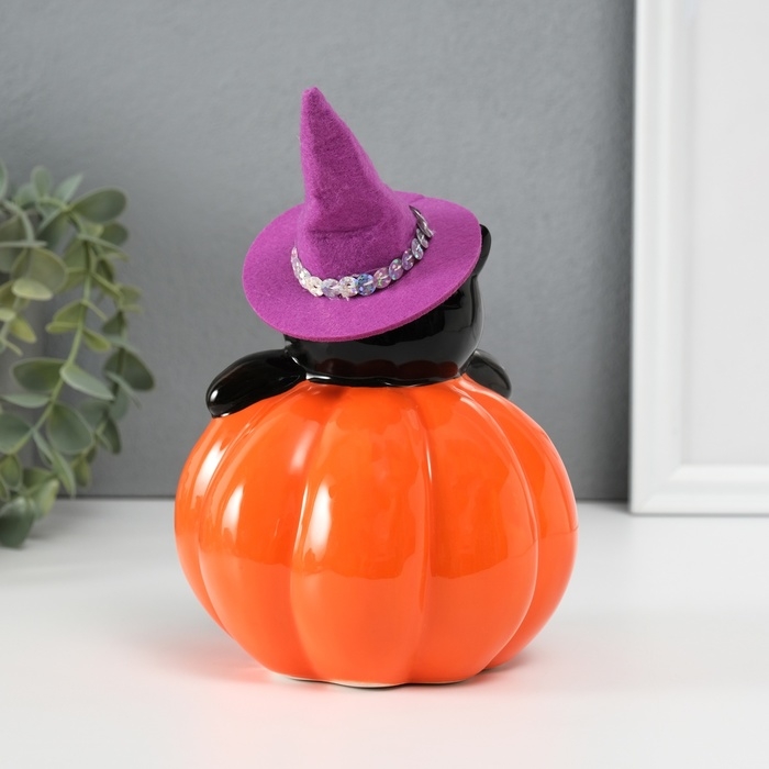 Копилка керамика Копилка керамика "Котик в тыкве" 11,7х12х13,4 см