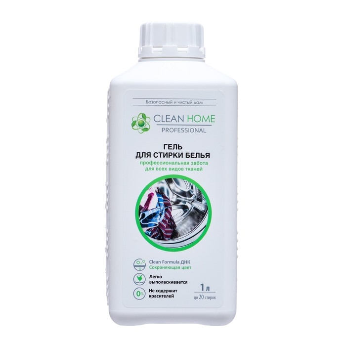 Жидкое средство для стирки Clean Home, гель, универсальное, 1 л Жидкое средство для стирки Clean Home, гель, универсальное, 1 л