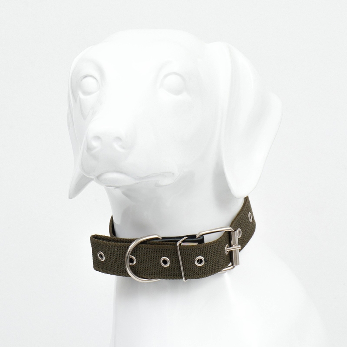 Ошейник брезентовый безразмерный однослойный, 72 х 3,5 см, ОШ 45-60 см, хаки Ошейник брезентовый безразмерный однослойный, 72 х 3,5 см, ОШ 45-60 см, хаки