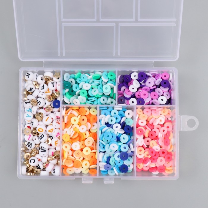 Бусины в шкатулке Бусины в шкатулке "Разноцветные" нить 0,8 мм 5 м 12х8,4х2,2 см