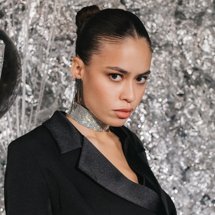 Чокер «Грация искры» широкий, цвет черно-серебряный, L=31 см