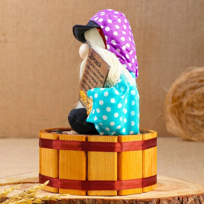 Оберег - домовой Оберег - домовой "Семён на бочке", h = 25 см, d = 19, микс