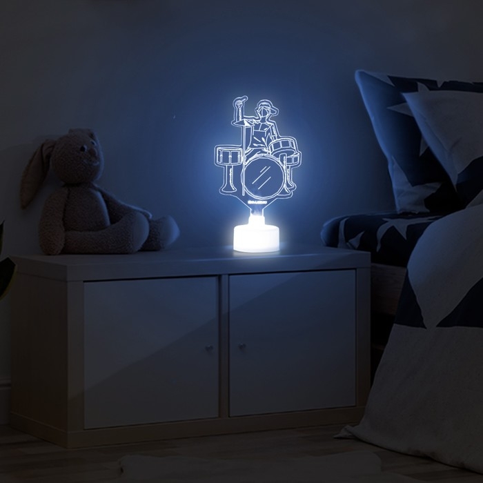 Светильник Светильник "Барабанщик" LED RGB 6 цветов от батареек LR1130, 3шт 7х10,5 см RISALUX