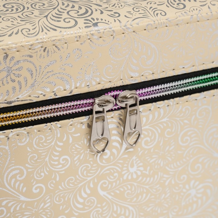 Шкатулка кожзам с зеркалом Шкатулка кожзам с зеркалом "Узоры, бабочки" беж н-р 3 шт 19х10,5х10,5 21х13х14 15х23х17см