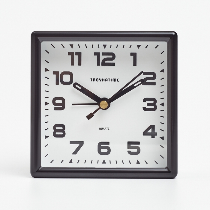 Будильник, 9.5 х 9.5 см, дискретный ход, черный Будильник, 9.5 х 9.5 см, дискретный ход, черный