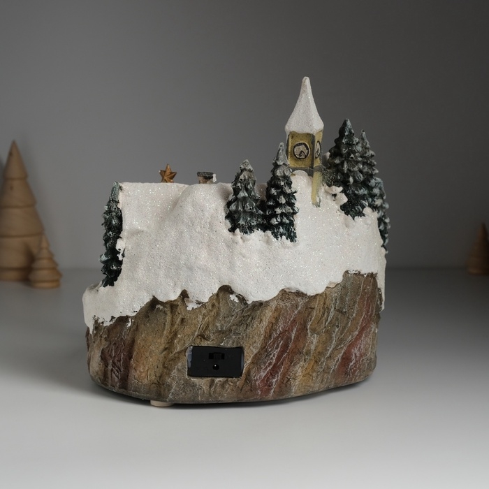 Сувенир пластик световой Сувенир пластик световой "Новогодняя улочка" крутится 20,5х17х20,5 см