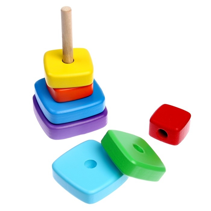 Пирамидка деревянная маленькая «Квадрат» Пирамидка деревянная маленькая «Квадрат»