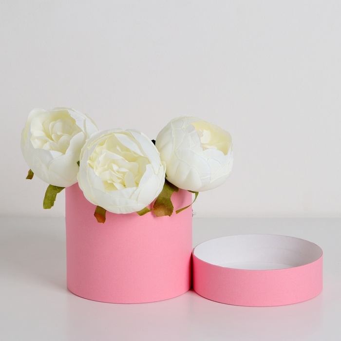 Подарочная коробка, круглая, розовая,с шнурком, 12 х 12 см Подарочная коробка, круглая, розовая,с шнурком, 12 х 12 см