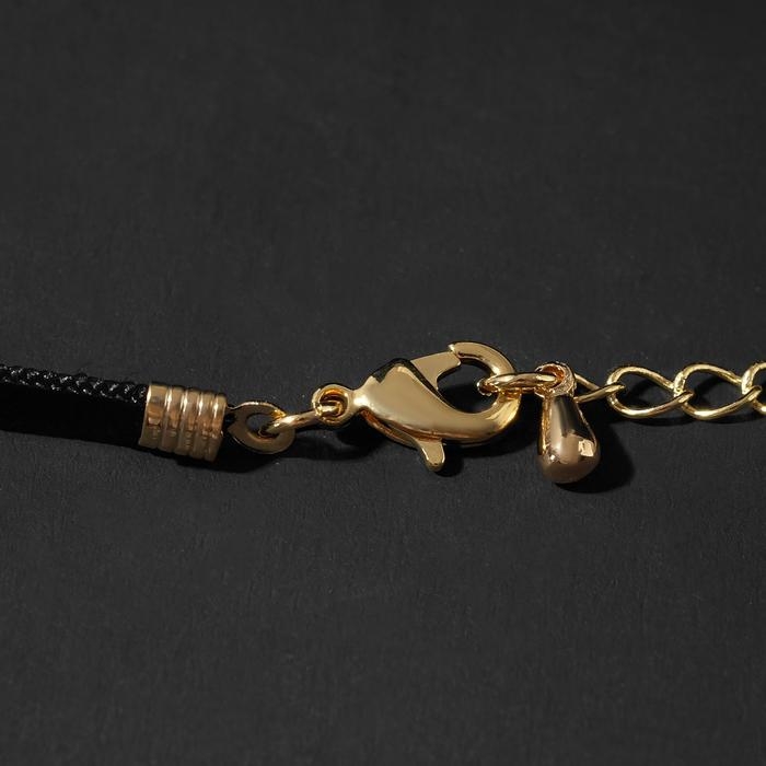 Чокер «Кожа» с подвесками, цвет чёрно-золотой, L=30 см Чокер «Кожа» с подвесками, цвет чёрно-золотой, L=30 см