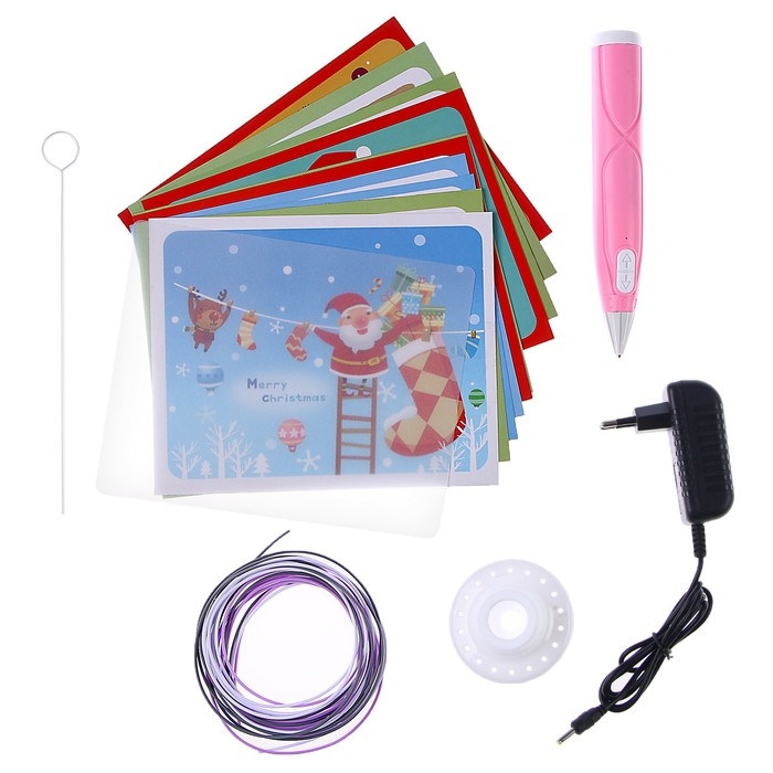 3D ручка «Новый год» набор PСL пластика, мод. PN008, цвет розовый 3D ручка «Новый год» набор PСL пластика, мод. PN008, цвет розовый