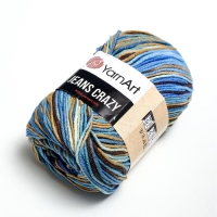 Пряжа "Jeans crazy" 55% хлопок, 45% акрил 160м/50гр (7202  принт)
