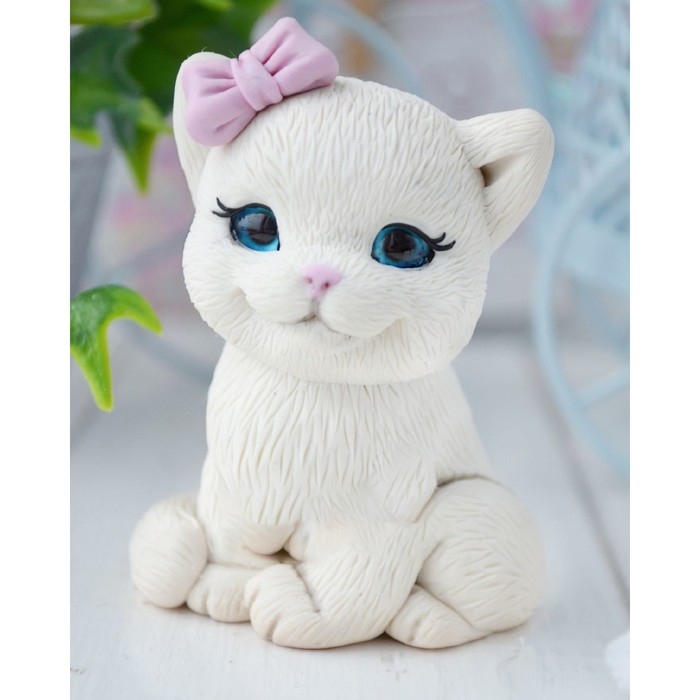 Силиконовая форма для мыла «Кошечка с бантиком» Силиконовая форма для мыла «Кошечка с бантиком»