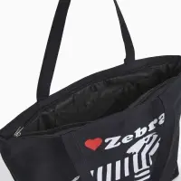 Сумка - шоппер &laquo;Зебра&raquo;, на молнии, с принтом, 42&times;9&times;32 см, чёрная