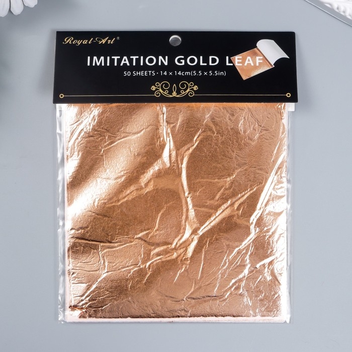 Поталь для декорирования набор 50 листов Поталь для декорирования набор 50 листов "Медь" 14х14 см в пакете