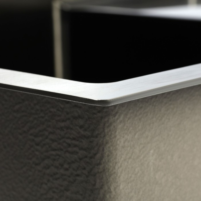 Мойка кухонная AFLORN AF95848F-L, врезная, левая, S=3 и 0,8 мм, 58х48х22 см, сифон, графит Мойка кухонная AFLORN AF95848F-L, врезная, левая, S=3 и 0,8 мм, 58х48х22 см, сифон, графит