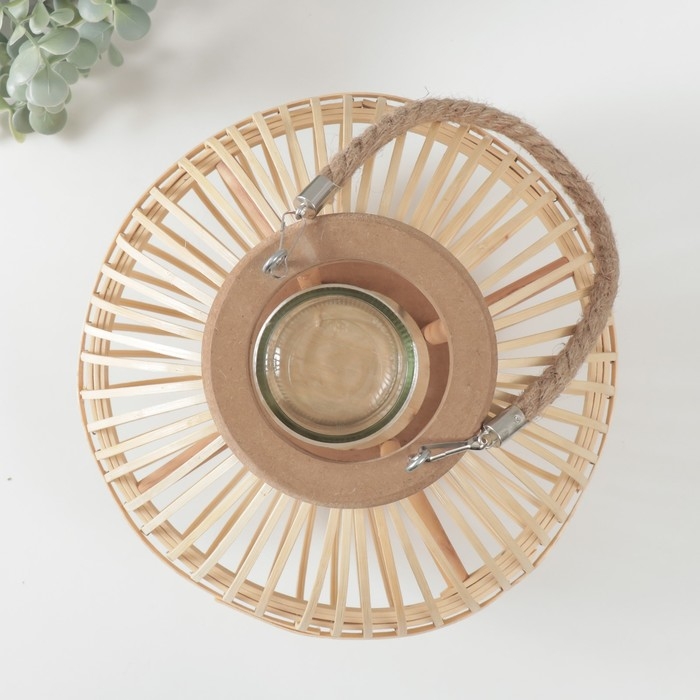 Подсвечник дерево на 1 свечу Подсвечник дерево на 1 свечу "Шар из лозы" натуральный" 13х28х20 см