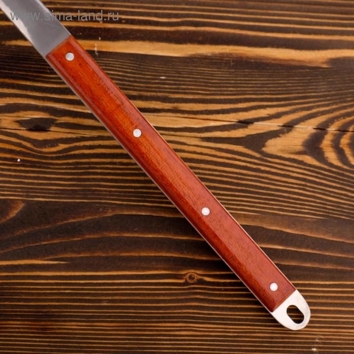 Шумовка для казана узбекская 58см, диаметр 16см, с деревянной ручкой Шумовка для казана узбекская 58см, диаметр 16см, с деревянной ручкой