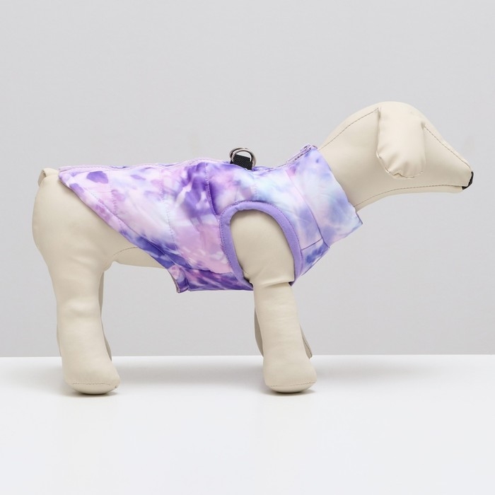 Куртка для собак на молнии  Куртка для собак на молнии "Аметист", размер XS,  сиреневая (ДС 21, ОШ 22, ОГ 30 см)