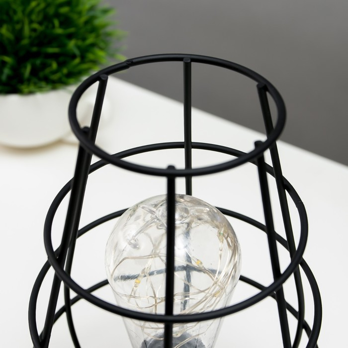 Ночник Ночник "Фонарь" LED от батареек 3хAAA черный 12х12х19 см RISALUX