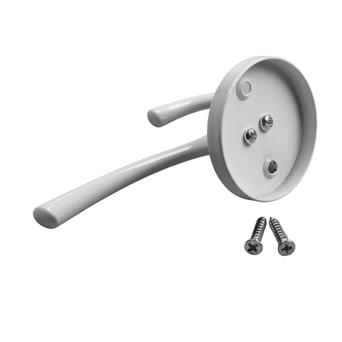 Крючок мебельный CAPPIO SIMPLE, двухрожковый, белый Крючок мебельный CAPPIO SIMPLE, двухрожковый, белый