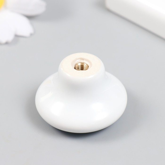 Ручка для шкатулки керамика, металл Ручка для шкатулки керамика, металл "Единорожка спит на месяце" 3,8х3,8 см