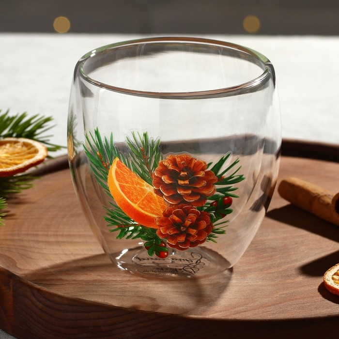 Новый год. Стакан с двойными стенками «Аромат праздника», 250 мл Новый год. Стакан с двойными стенками «Аромат праздника», 250 мл