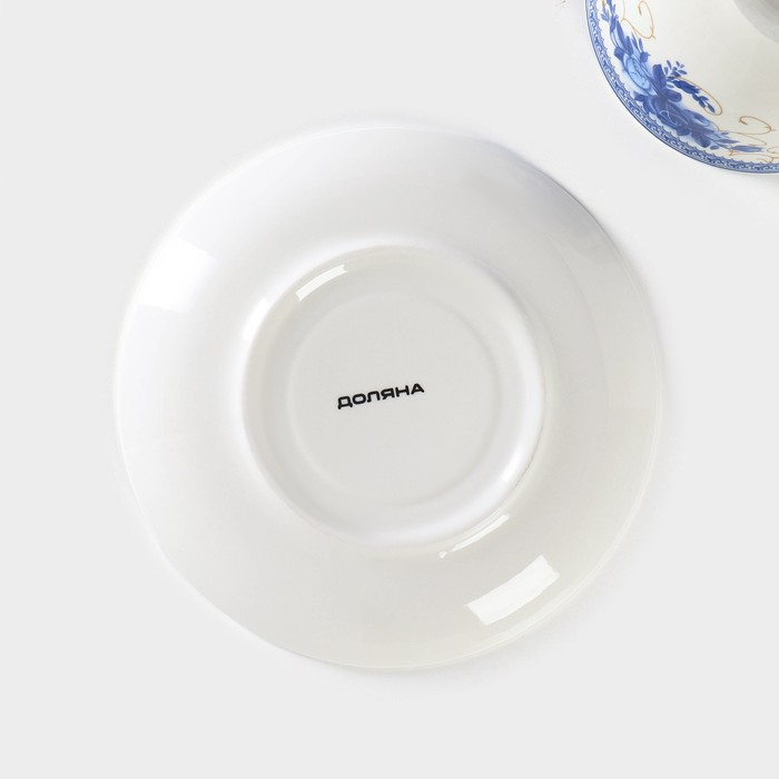 Чайная пара Доляна «Аззурро», 2 предмета: чашка 240 мл, блюдце d=15,2 см, цвет белый Чайная пара Доляна «Аззурро», 2 предмета: чашка 240 мл, блюдце d=15,2 см, цвет белый