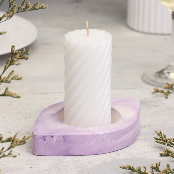 Подсвечник Подсвечник "Глаз. Мрамор" из гипса, 14,5х9,5х2см,мрамор с фиолетовыми полосками