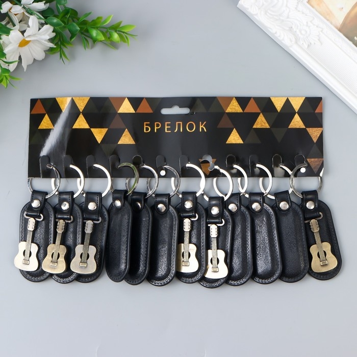 Брелок кожзам, металл Брелок кожзам, металл "Гитара" 7,8х3,2 см