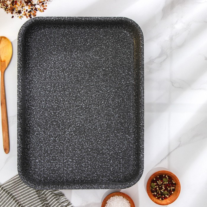 Противень Onyx, 27,5×36×6,2 см, антипригарное покрытие, цвет серый Противень Onyx, 27,5×36×6,2 см, антипригарное покрытие, цвет серый