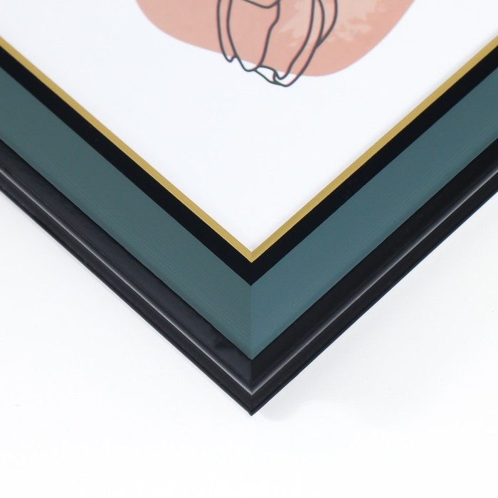 Фоторамка пластик 20х25 см Фоторамка пластик 20х25 см "Дуб синий" внутренняя золотая обводка 28,5х23,5 см