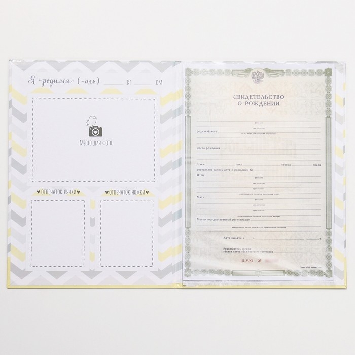 Свидетельство о рождении, 32 х 22,3 см Свидетельство о рождении, 32 х 22,3 см