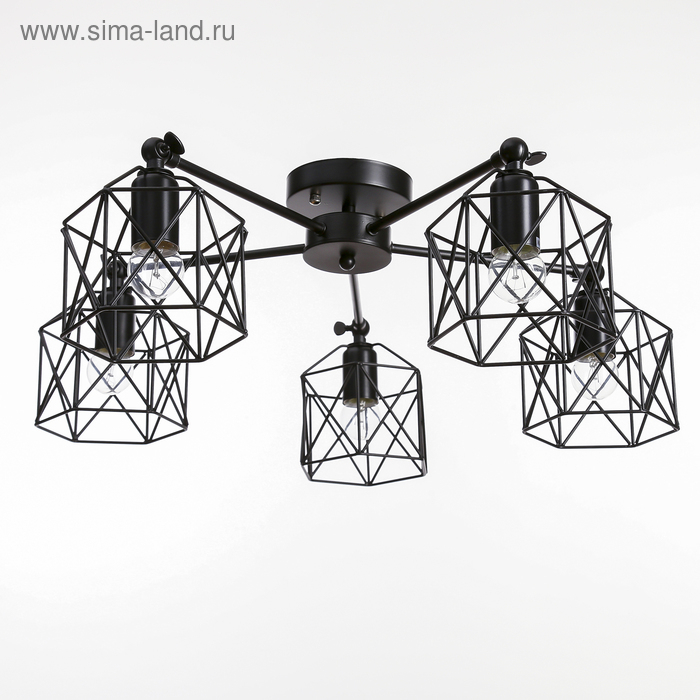Люстра "Сеть" 5х40Вт Е27 черный 70х70х34 см BayerLux