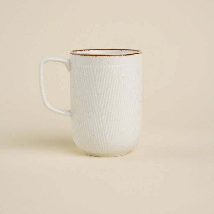 Кружка фарфоровая SL Home &laquo;Волна в камне&raquo;, 350 мл, цвет белый