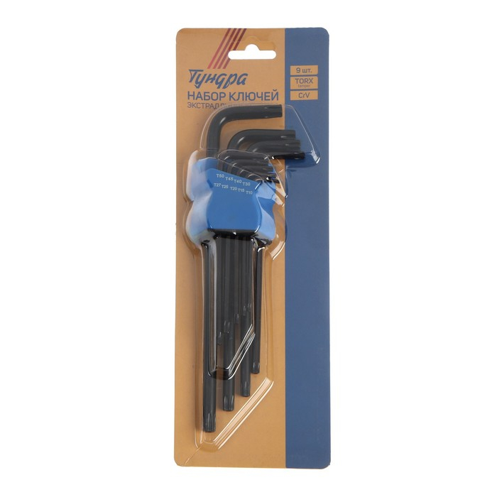 Набор ключей ТУНДРА black, TORX Tamper, экстрадлинные, CrV, TT10 - TT50, 9 шт. Набор ключей ТУНДРА black, TORX Tamper, экстрадлинные, CrV, TT10 - TT50, 9 шт.