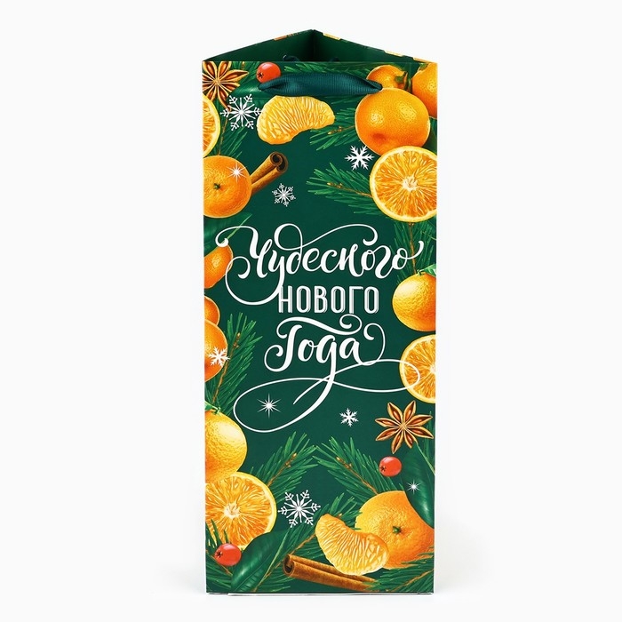 Пакет под бутылку, треугольный «Новый год», 13 х 32 х 11.3 см, Новый год Пакет под бутылку, треугольный «Новый год», 13 х 32 х 11.3 см, Новый год