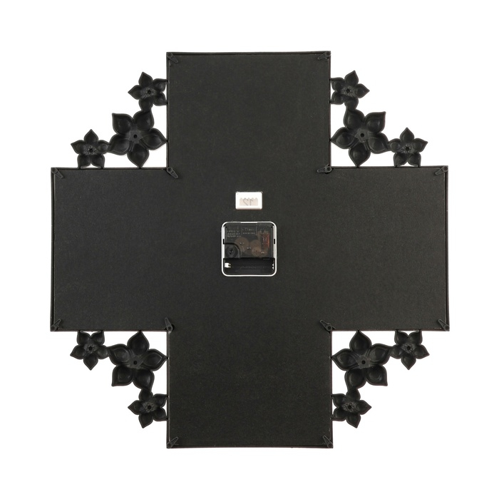 Часы настенные интерьерные, фоторамка - коллаж "Цветы", бесшумные, 42 х 42 см, 14 х 14 см