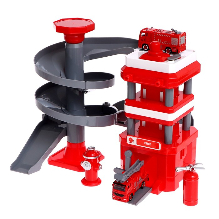 Парковка «Пожарная часть», с 2 машинками, с водяной пушкой Парковка «Пожарная часть», с 2 машинками, с водяной пушкой